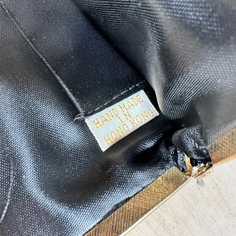 Vintage 1960s Black Beaded Evening Bag‎ Shoulder Elegant Formal